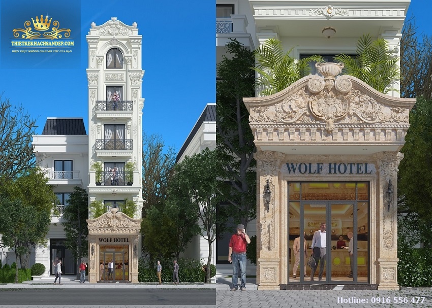 Hình ảnh: Thiết kế khách sạn mini đạt chuẩn phong cách Pháp cổ điển